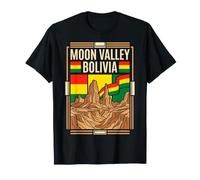 Moon Valley Bolivia Flag Desert Spires Canyon Retro Art T-Shirt