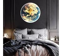 Moon Wall Sconce,3d Moon Light,dimmable Led Wall Lamp With Remote Control,plug In Wall Mounted Light Ceiling Light Fixture,moon Wall Decor For Living Bedroom Hallway Foyer Night Light(19.6in, Earth)