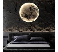 Moon Wall Sconce,3d Moon Light,dimmable Led Wall Lamp With Remote Control,plug In Wall Mounted Light Ceiling Light Fixture,moon Wall Decor For Living Bedroom Hallway Foyer Night Light(23.6in, Moon)