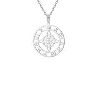 Moon Witch Knot Pendant Necklace For Women Men Stainless Steel Vintage Hip Hop Round Geometry Jewelry Weddings Gifs