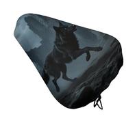 Moon Wolf Theme Bike Seat Cushion Waterproof Bicycle Seat Cover with Drawstring Comfort Dustproof Rain Proof Protection Bike Seat for Outdoor Most Bicycles Mountain Road Bikes