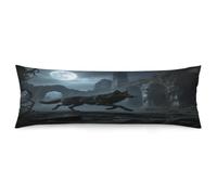 Moon Wolf Theme Body Pillow Cover Lumbar Pillow Covers