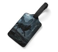 Moon Wolf Theme Suitcase Tags Personalized Luggage Tag with Privacy Cover ID Card Slot for Travel Luggage Bag, Unique Design Name Tags for Suitcases, Backpacks & Gifts