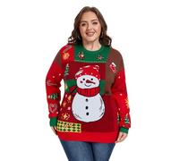 Moon Wood Christmas Jumpers for Women Funny Ugly Ladies Christmas Jumper Long Sleeve Winter Warm Knit Pullover Sweater Plus Size Floral 02 XL