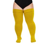 Moon Wood Plus Size Womens Thigh High Socks for Thick Thighs- Extra Long & Thick Over the Knee Stockings- Leg Warmer Boot Socks