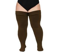 Moon Wood Plus Size Womens Thigh High Socks for Thick Thighs- Extra Long & Thick Over the Knee Stockings- Leg Warmer Boot Socks