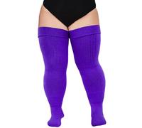 Moon Wood Plus Size Womens Thigh High Socks for Thick Thighs- Extra Long & Thick Over the Knee Stockings- Leg Warmer Boot Socks