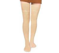 Moon Wood Women's Thigh High Socks Extra Long Over The Knee Cotton Knit Socks Thick Warmer Soft Tall Long Boot Stockings Leg Warmers Beige