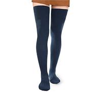 Moon Wood Women's Thigh High Socks Extra Long Over The Knee Cotton Knit Socks Thick Warmer Soft Tall Long Boot Stockings Leg Warmers Navy Blue