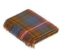 Moon Wool Plaid Throw Blanket, Merino Labmswool, Tartan Antique Buchanan, Made in UK