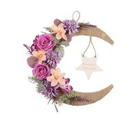 Moon Wreath, Elegant Design, 35x35cm, Râmadan Mubârak Wreath, Islâm Hanging Sign Ornament, Easy To Display, For Spring, Summer, Indoor, Outdoor Farmhouse, Home