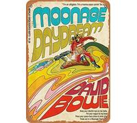 Moonage Daydream - Bowie Wall Plaque Vintage Retro Metal Tin Sign in 3 Sizes or Magnet, A4