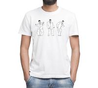 Moonai David Byrne's Big Suit Men's Classic White T-Shirt Crew Neck Short Sleeves, white, M