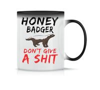 Moonai Honey Badger Don't Give A Classic Ceramic Coffee Mug White Black Pink Magic 330ml