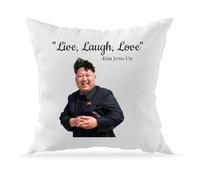 Moonai Kim Jong Un Live Laugh Love Decorative Cushion Cover for Sofa Cushion and Filling 40 x 40 cm