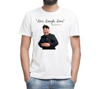 Moonai Kim Jong Un Live Laugh Love Men's Classic Grey T-Shirt Crew Neck Short Sleeves, white, XL
