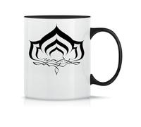 Moonai Warframe Lotus Black Logo Symbol Classic Ceramic Coffee Mug White Black Pink Magic 330 ml