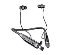 MOONAIYYDS A12 Wireless Bluetooth Neckband Headphones with TF Card Slot, 100H Playtime, Bluetooth 5.0, Black