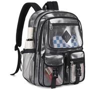 MOONBABY Mesh Backpack Heavy Duty See Through Backpack Girls Semi-Transparent Net Bookbag for Beach，Sports, Work, Travel