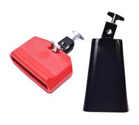 MOONBACK 6 Inch Cowbell And Jam Block Set, Plastic Musical Percussion Block, Latin Drum Instrument, Cowbell for Drum set Latin Percussion Instrument Kit Red