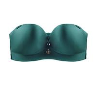 MOONBADI Bandeau Bra Green Women's Bandeau Bra Padded Strapless Bralette Tube Top Wireless Bra Comfort Bra 40D