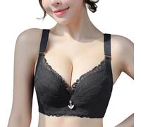 MOONBADI Bralettes for Women Comfort Stretch Action Leisure Underwired Full Coverage Floral Lingerie Black Classic top 36B