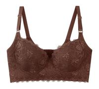 MOONBADI Bras for Women Brown Underwired Full Cup Floral Push up Bra Classic top 36C