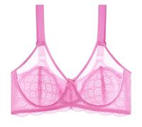 MOONBADI Bras for Women Pinkish Underwired Minimizer Floral Lace Unlined Plus Size Bra Classic top 44F