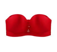 MOONBADI Strapless Bras red Women Strapless Bra Tube Tops Invisible Bralettes Wireless Bra Bras for Large Busts 34D