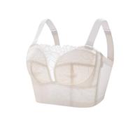 MOONBADI Strapless Push up Bra Sexy Boobtube Bra Non Wired Fashionable White Lightly Lined Open Back 44D