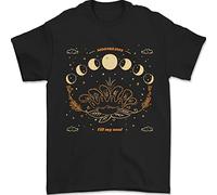 Moonbeams Moon Phases Celestial Pagan Mens T-Shirt 100% Cotton Black 2XL