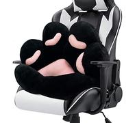 MOONBEEKI Cat Paw Cushion Chair Comfy Kawaii Shape Lazy Plush Pillow for Gamer Chair 28"x 24" Cozy Floor Cute Seat Kawaii for Girl Worker Gift, Dining Room Bedroom Decorate Black