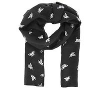 moonbow Women's Scarf with Silver Butterfly Pattern 30% Cotton 70% Viscose Black - Large Long and Rectangular Casual Scarf 180cm x 70cm - Original Shiny Printed Scarf Modern and Bohemian Trend