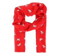moonbow Women's Scarf with Silver Butterfly Pattern 30% Cotton 70% Viscose Red - Large Long and Rectangular Casual Scarf 180cm x 70cm - Original Shiny Printed Scarf Modern and Bohemian Trend