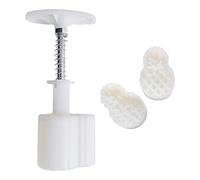 Mooncake Mold， Cookie Stamps, ABS Pineapple Moon Cake Mold Set Pack of 2 Adjustable Hand Press 30g/50g White