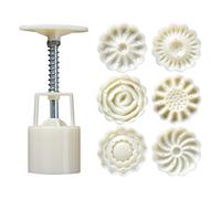Mooncake Mould Mooncake Mould 1 Set 7PCS Moon Cake Mold Hand Pressure Cake Stamps Mold for Cake Shop Kitchen Cookie Cookie Press