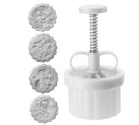 Mooncake Mould with 4PCS Large 150g Stamps Thickness Adjustable Moon Cake Mold Hand Press Cookie Press for Mooncake Making for Autumn Festival Decoration Gift Mooncake Mould Moon Cake Mould Mo