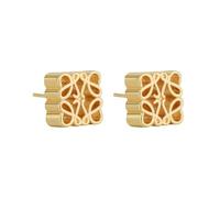 Mooncake Pattern Earrings - French Carved Hollow Square Gold Studs, Geometric Retro Gold Statement Earrings for Women, Perfect for Girlfriends, Wives, Daughters, Sisters, Friends