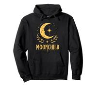 Moonchild Boho Crescent Star Mystical Hippie Witch Pullover Hoodie