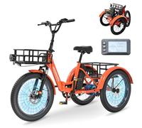 MOONCOOL Folding Electric Bike for Adults, 20" Folding Electric Trike with 36V 20AH Removable Battery, 250W Motor Electric Bicycle, LCD-Display, Range 167KM, IP65, 45NM E-Bikes with Large Baskets