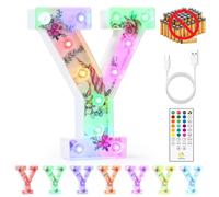 mooncow Rechargeable Unicorn Light Up Letters,Durable Marquee Letters,Colorful Initial Night Light with Remote,Wall Decor,Bedroom Decor,Party Decoration,Gift Wrap Gifts (Y)