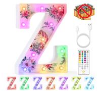 mooncow Rechargeable Unicorn Light Up Letters，Durable Marquee Letters,Colorful Initial Night Light with Remote,Wall Decor,Bedroom Decor,Party Decoration,Gift Wrap Gifts (Z)