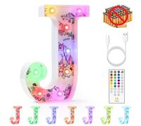 mooncow Rechargeable Unicorn Light Up Letters,Durable Marquee Letters,Colorful Initial Night Light with Remote,Wall Decor,Bedroom Decor,Party Decoration,Gift Wrap Gifts (J)