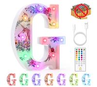 mooncow Rechargeable Unicorn Light Up Letters,Durable Marquee Letters,Colorful Initial Night Light with Remote,Wall Decor,Bedroom Decor,Party Decoration,Gift Wrap Gifts (G)