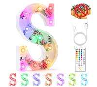 mooncow Rechargeable Unicorn Light Up Letters,Durable Marquee Letters,Colorful Initial Night Light with Remote,Wall Decor,Bedroom Decor,Party Decoration,Gift Wrap Gifts (S)