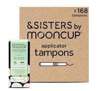 Mooncup Applicator Tampons - Plastic-Free, Organic Cotton Tampons to Prevent Irritation - Eco-Friendly, Recycled Cardboard Applicator for Comfort & Care - Safe for Sensitive Skin - 168 Count, Super