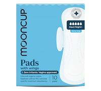 Mooncup® Maxi/Night+ Flow Pads with Wings, Ultra Soft Organic Cotton, 10 Pads