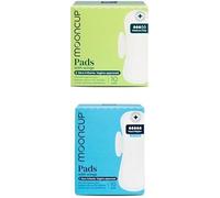 Mooncup Pads with Wings Bundle, Includes 10 Medium/Day and 10 Maxi/Night Flow Pads, Ultra Soft Organic Cotton