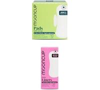 Mooncup Period Care Bundle, Includes 10 Medium/Day Flow Pads with Wings and 25 Panty Liners for a Very Light Flow, Ultra Soft Organic Cotton