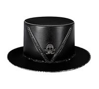 MOONDAME Steampunk Costume Plague Doctor Hat Leather Top Hat For Halloween Props Cosplay Masquerade Hat For Men